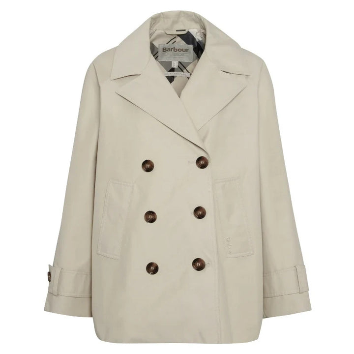 Barbour Women's Maisy Short Double-Breasted Trench Coat MSRP $360