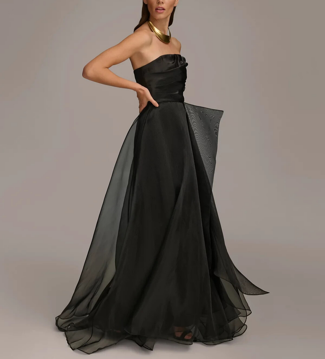 Donna Karan New York Donna Karan Sleeveless Cascade Gown MSRP $299