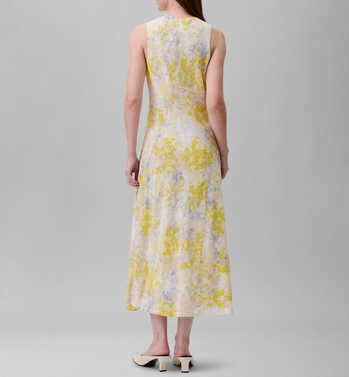 Calvin Klein Women's Abstract-Print V-Neck Midi Dress MSRP $179