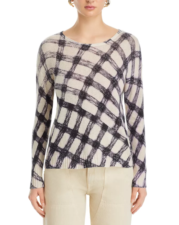NIC+ZOE Etched Gingham Sweater MSRP $158