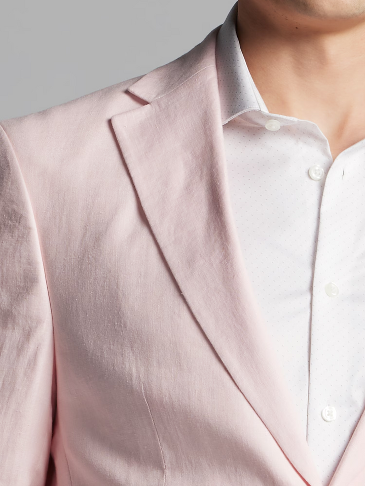 Bar III Men's Slim-Fit Linen Suit Jackets - Pink Solid MSRP $360