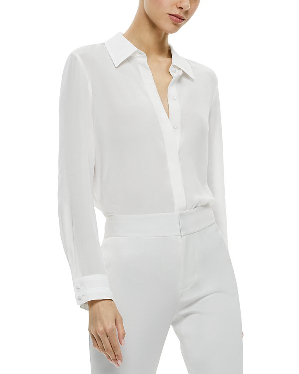 Alice and Olivia Silk Willa Relaxed Shirt MSRP $330