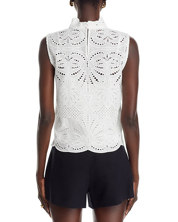 AQUA Lace Mock Neck Sleeveless Top MSRP $68