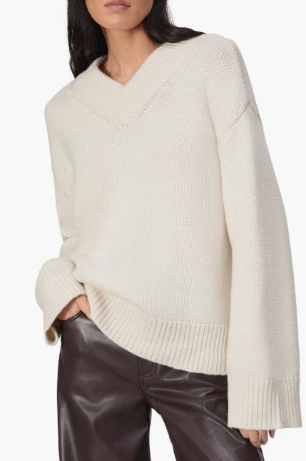 rag & bone Danica Wool & Cashmere V-Neck Sweater MSRP $478