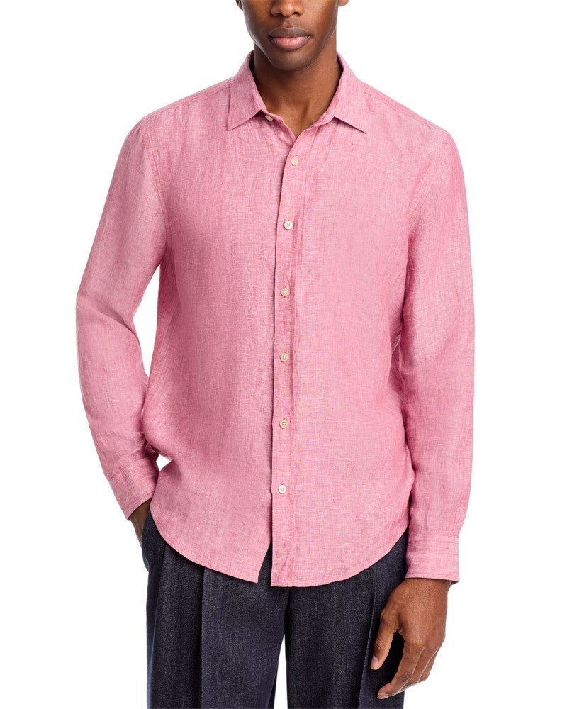 The Men's Store Yarn-Dyed Standard Fit Linen Shirt MSRP $108