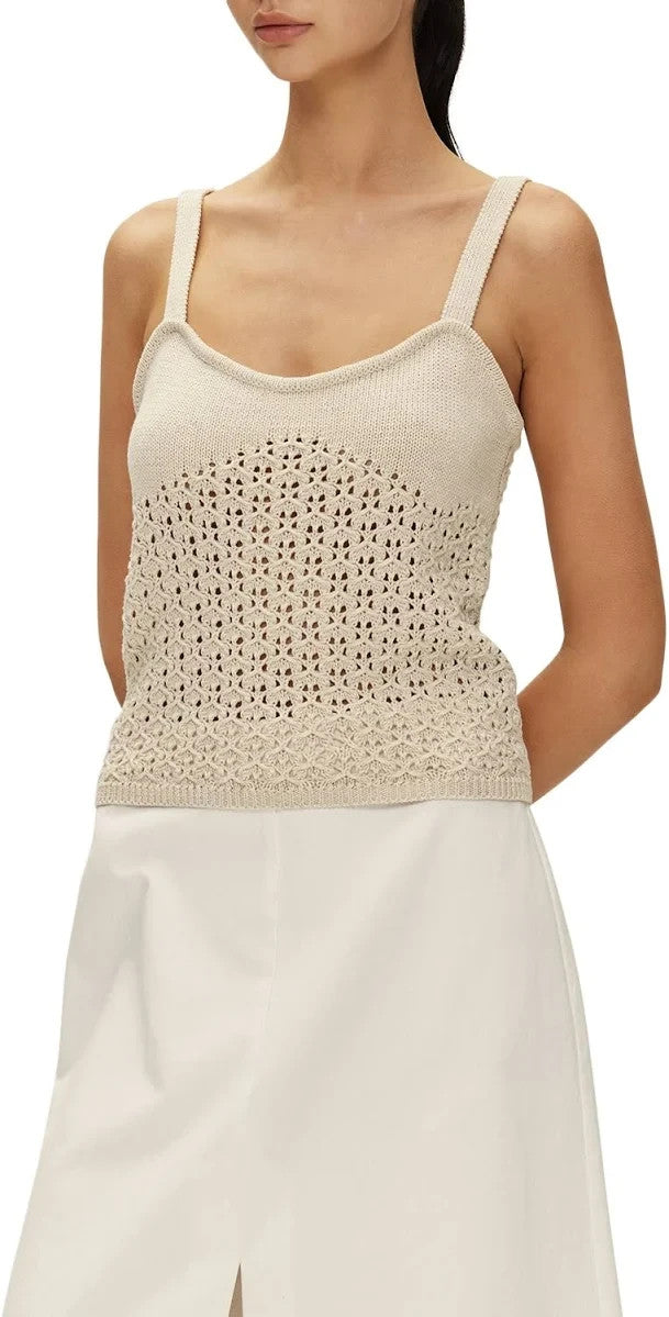 ELODIE Eloise Crochet Tank Top MSRP $78