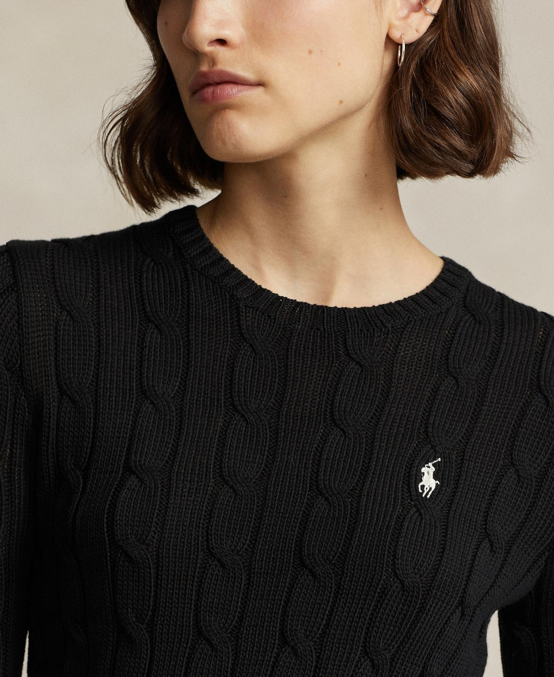 Polo Ralph Lauren Women's Cable-Knit Cotton Crewneck Sweater MSRP $168