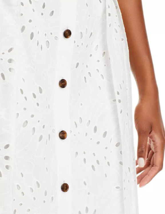 Derek Lam 10 Crosby Lincoln Short Sleeve Eyelet Dress MSRP $595