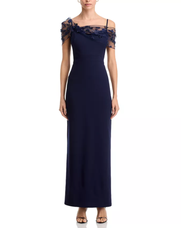 Eliza J Beaded Twist Overlay Gown MSRP $248