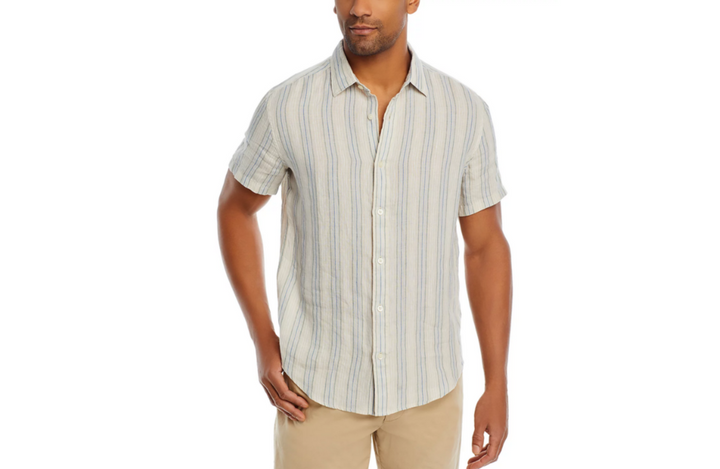 The Men's Store Linen Short Sleeve Button Down Shirt MSRP $98