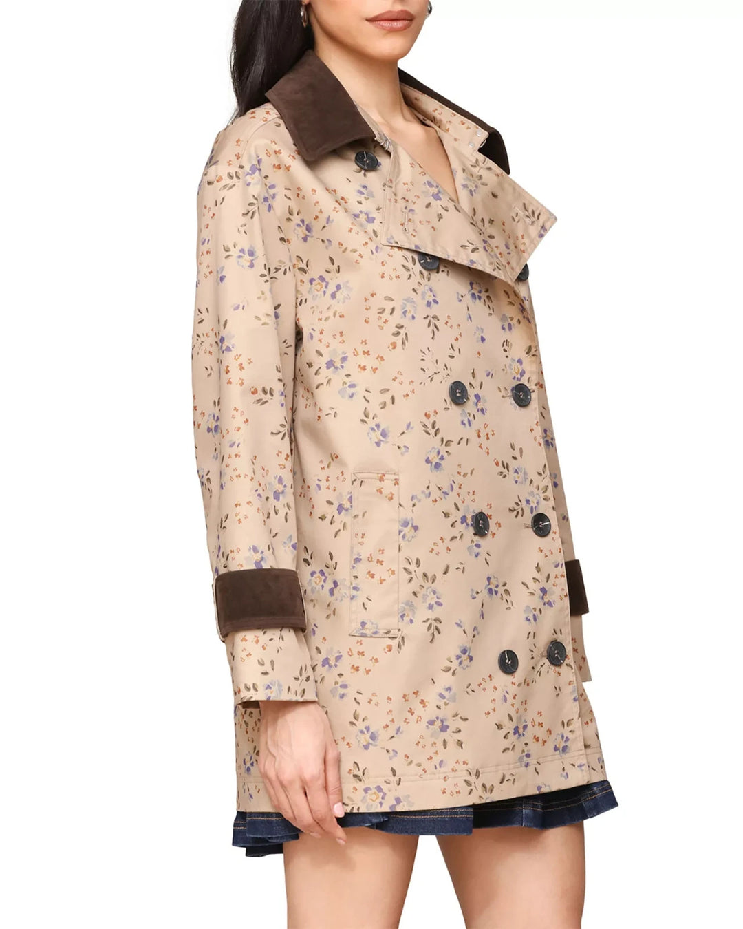 Avec Les Filles Mixed Media Oversized Trench Coat MSRP $159