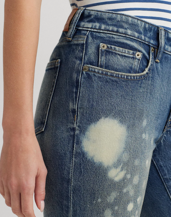 Lauren Ralph Lauren Bleach-Splattered Ankle Jeans MSRP $175