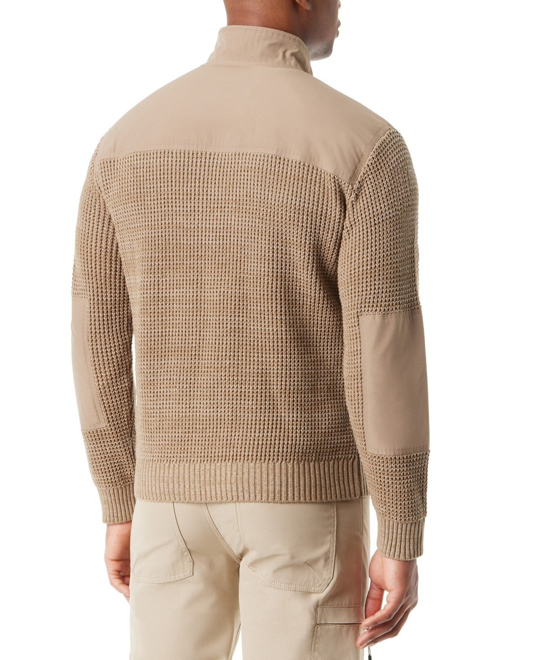 BASS OUTDOOR Quarter-Zip Long Sleeve Pullover Patch Sweater MSRP $99