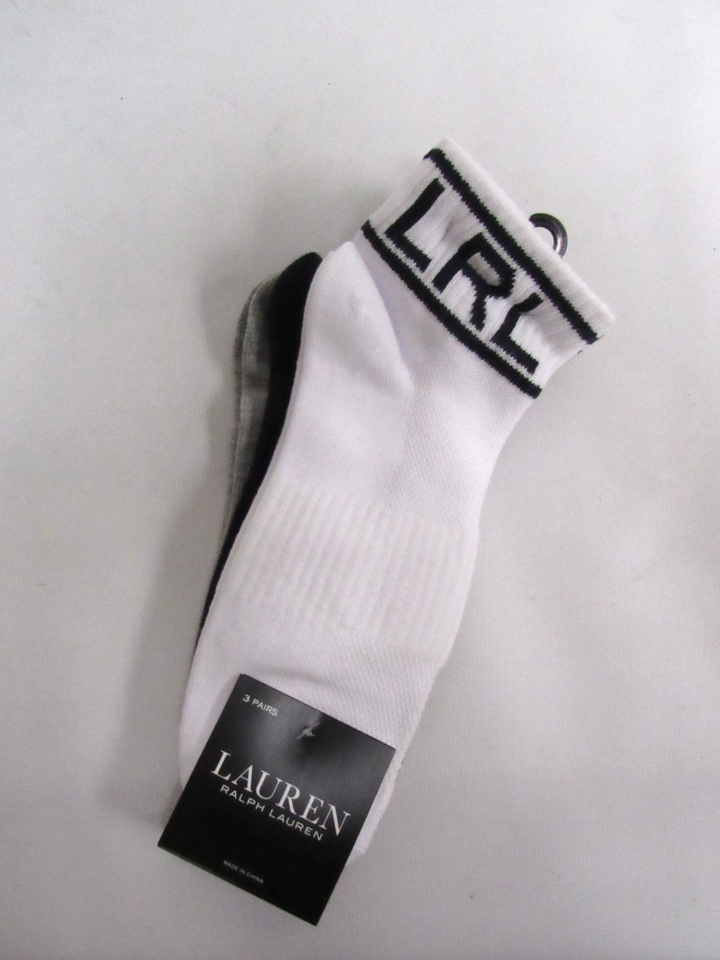Lauren Ralph Lauren Women's 3-Pack LRL Quarter Ankle Socks