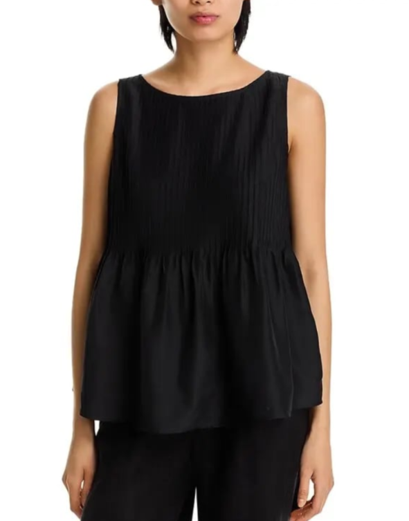 Eileen Fisher Plus Size Boat Neck Silk Shell Top MSRP $198