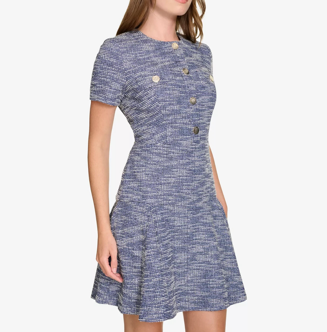 Tommy Hilfiger Women's Metallic Boucle Fit & Flare Dress