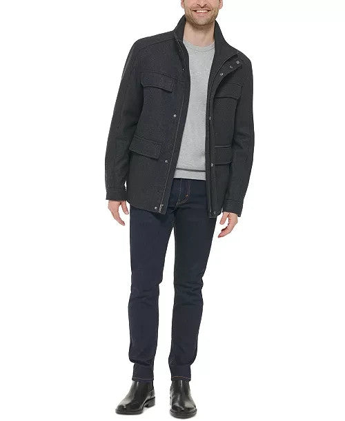 Cole Haan Melton Wool Multi-Pocket Field Coat MSRP $395