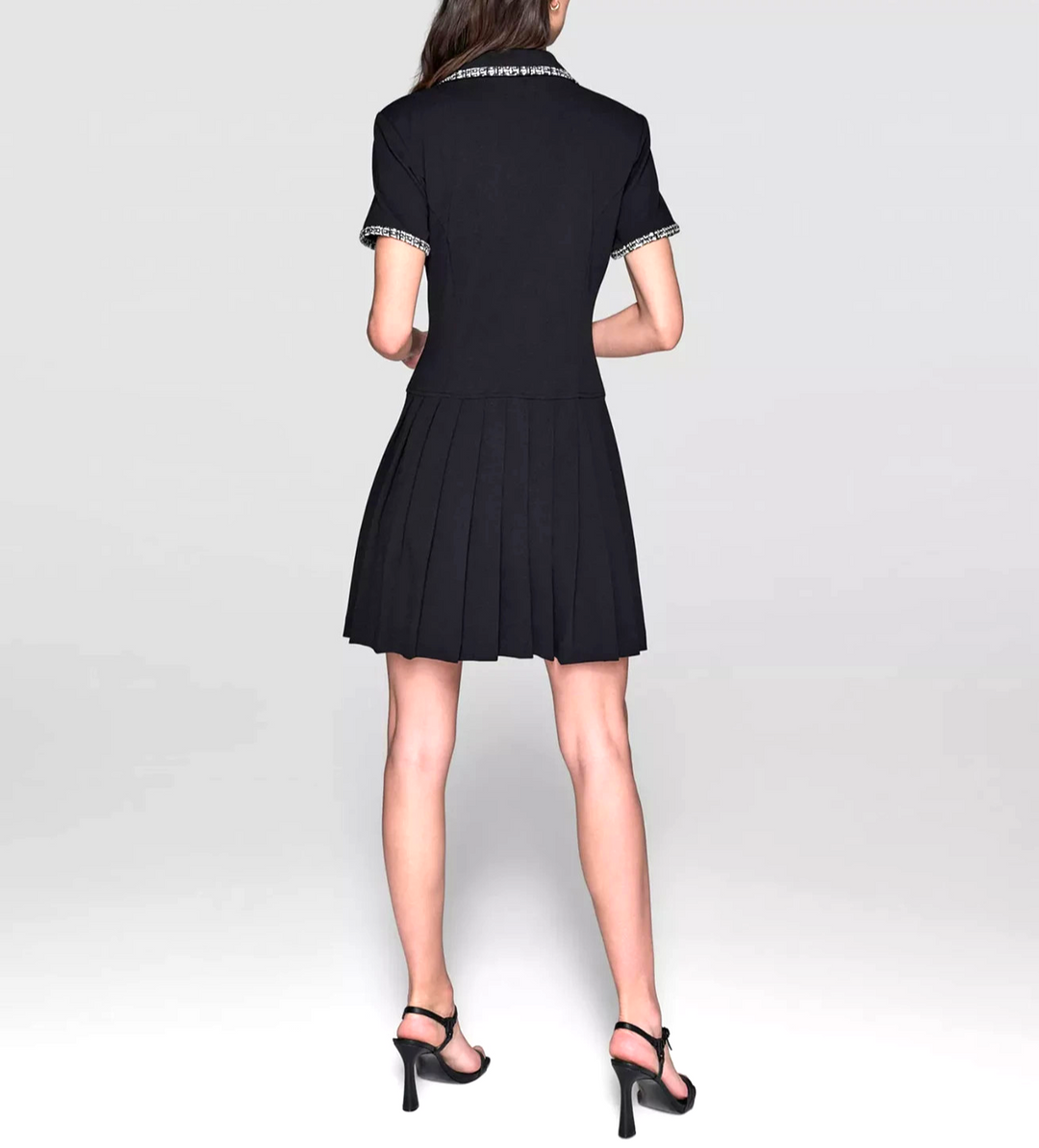 KARL LAGERFELD PARIS Textured-Trim Shirtdress MSRP $168