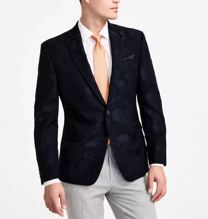 Bar III Men's Slim-Fit Jacquard-Floral Evening Jacket size 36S MSRP $295