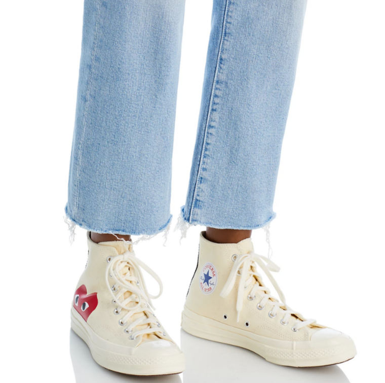 MOTHER The Kick It High Rise Frayed Ankle Jeans MSRP $238