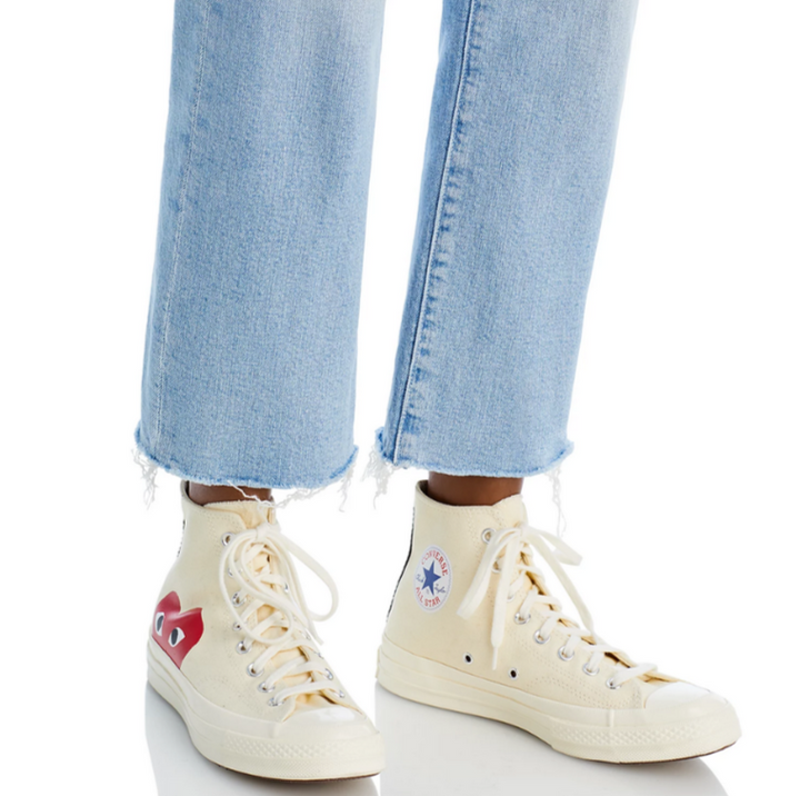 MOTHER The Kick It High Rise Frayed Ankle Jeans MSRP $238