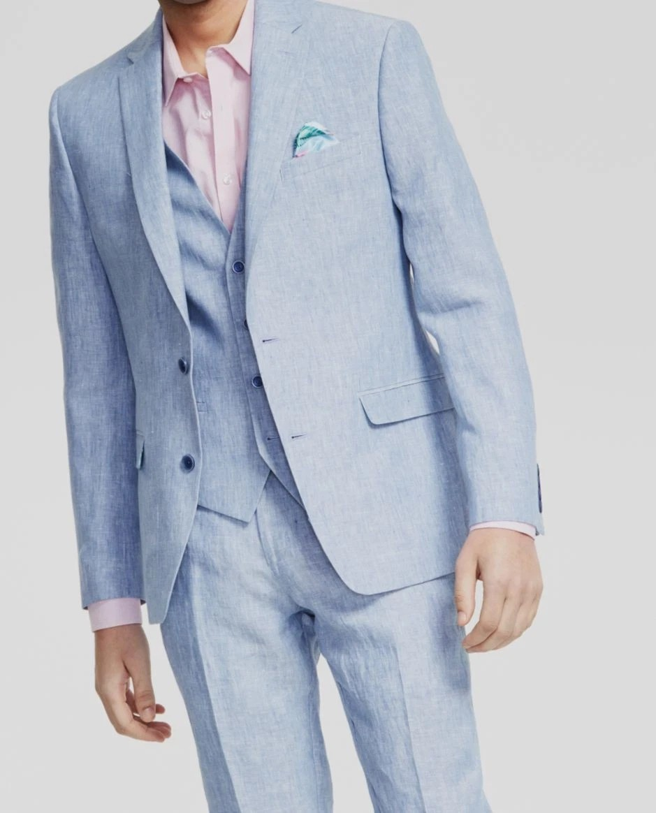 Bar III Men's Slim-Fit 100% Linen Suit Jacket MSRP $360