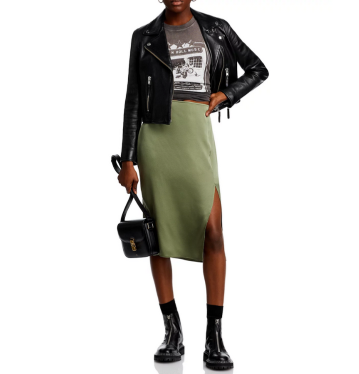 Anine Bing Jolin Silk Midi Skirt MSRP $300