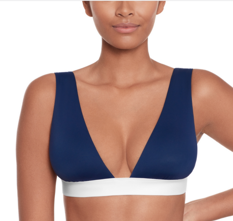 Lauren Ralph Lauren Banded Modern V-Neck Bikini Top MSRP $85