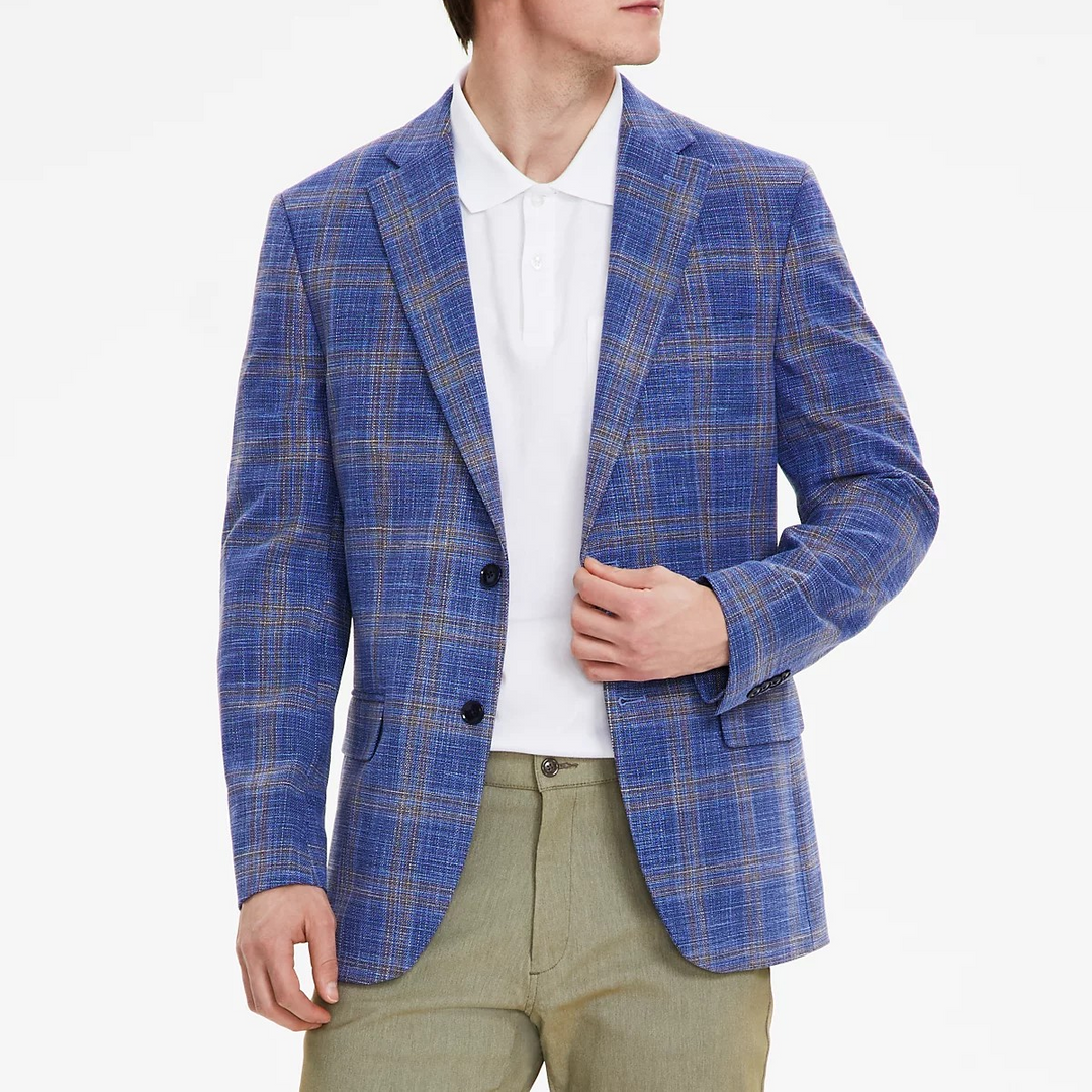 Tommy Hilfiger Men's Slim Fit Plaid Blazer MSRP $295