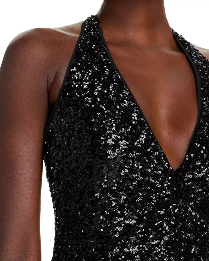 Chiara Boni La Petite Robe Ryushi Sequined Halter Gown MSRP $ 1295