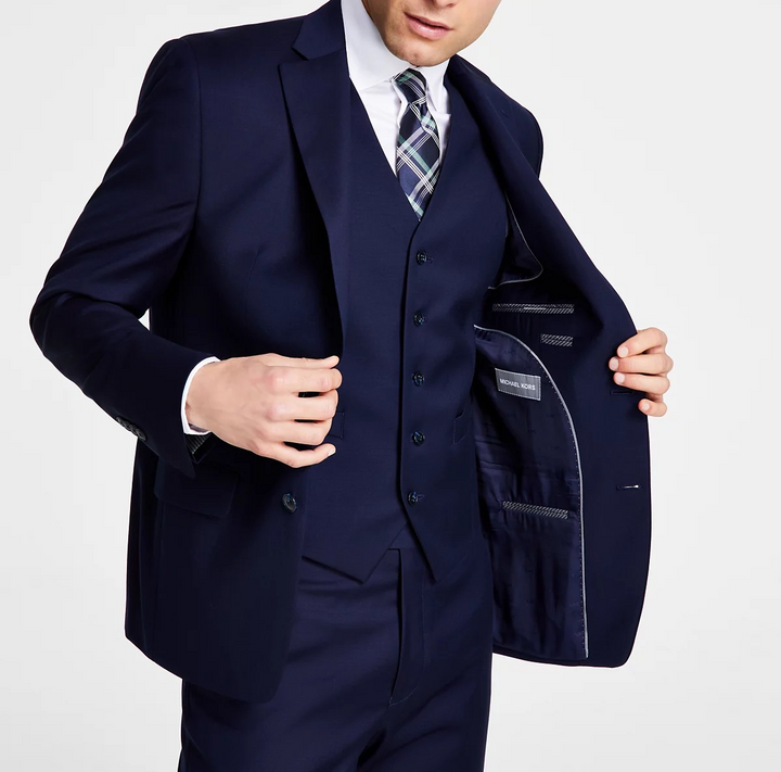 Michael Kors Men's Classic-Fit Wool-Blend Stretch Solid Suit Jacket MSRP $450