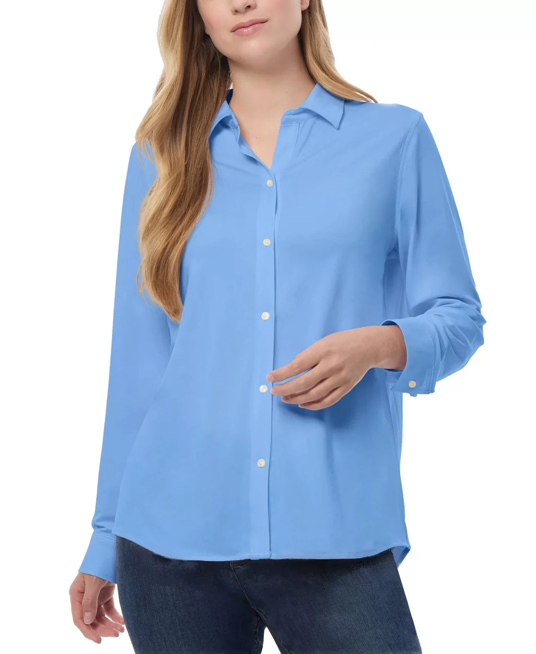 Jones New York Petite Collared Button-Front Shirt MSRP $79.50