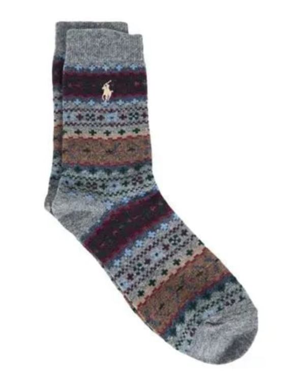 Polo Ralph Lauren  Fair Isle Wool-Blend Trouser Socks MSRP $28