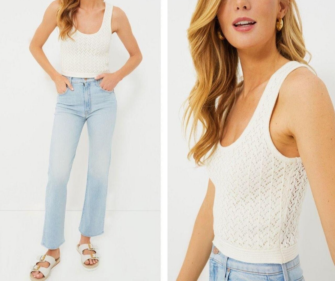 Z Supply Women's White Crop-top MSRP $59 Size XS