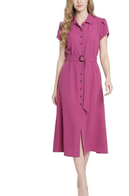 NY Collection Petite Midi Petal Sleeve Dress