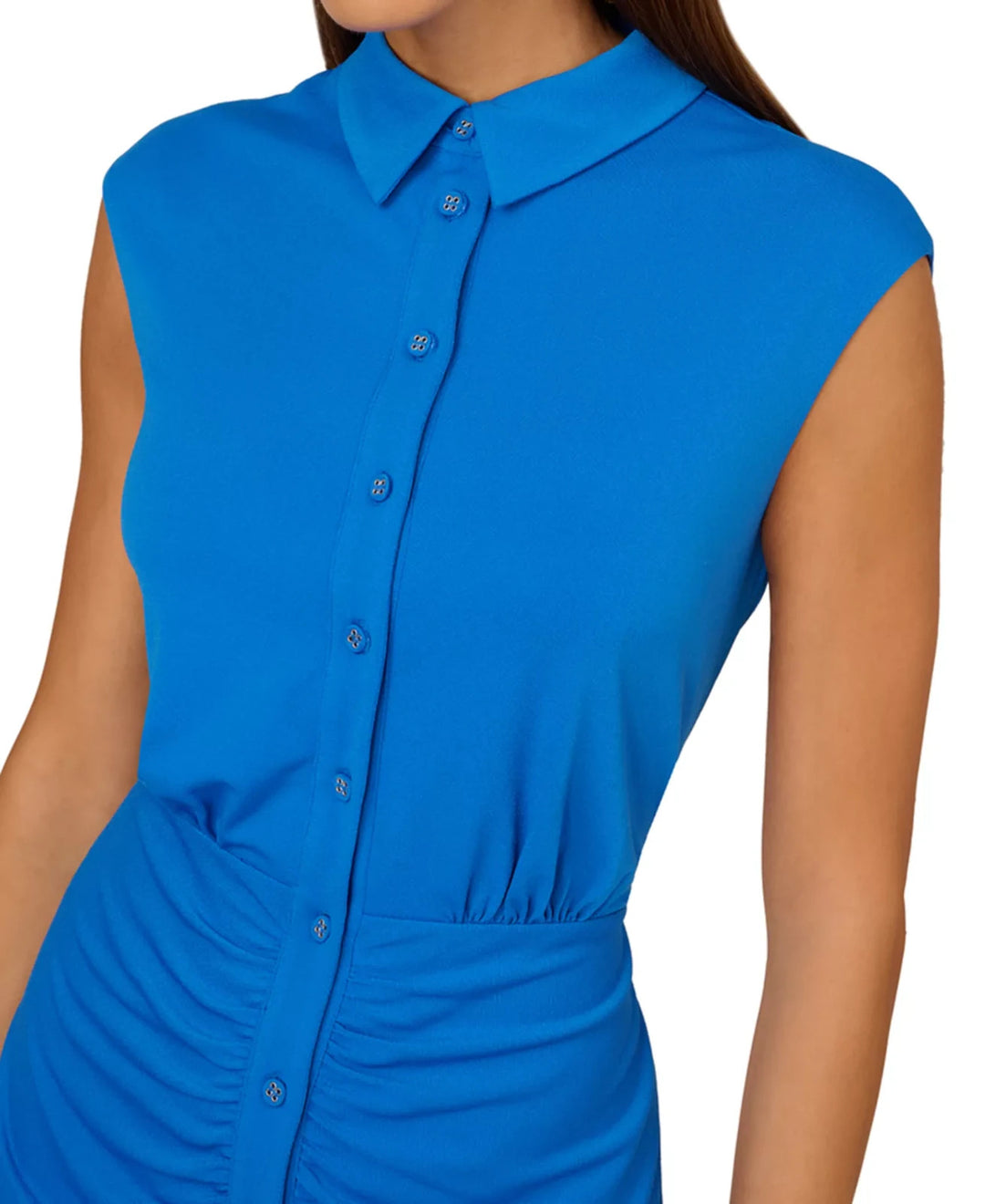 Adrianna by Adrianna Papell Collared Ruched Fit & Flare Dress MSRP $129