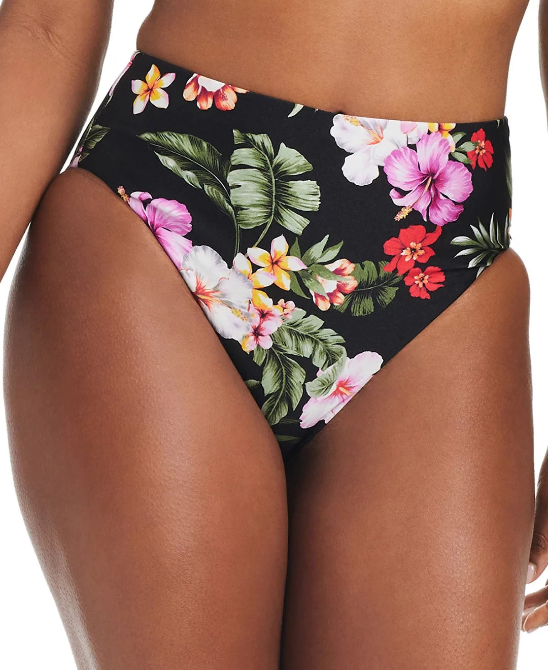 Bar III Floral-Print High-Waist High-Leg Bikini Bottoms MSRP $48
