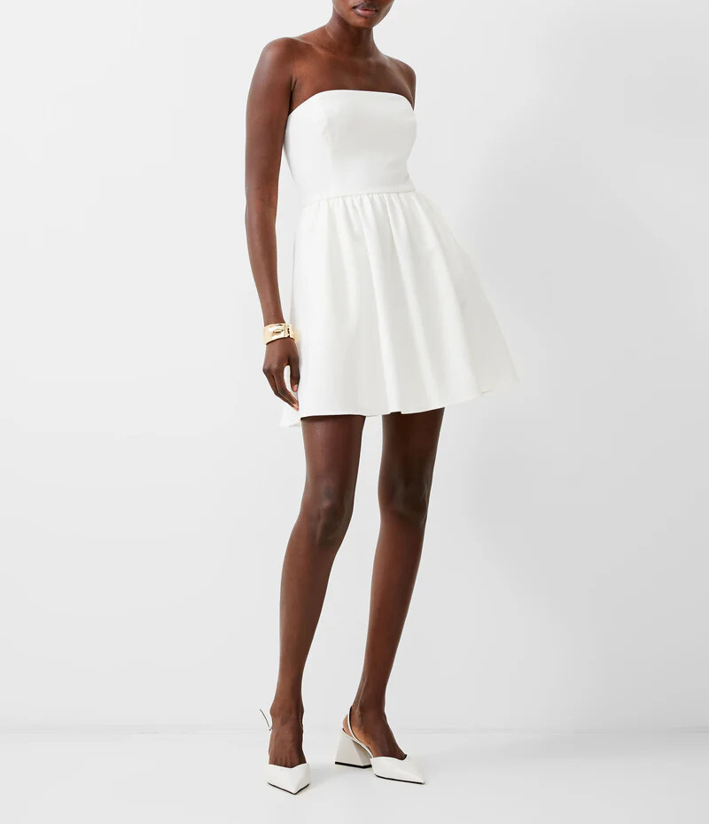 french connection peplum dress French Connection Women's Lilah Stretch Gingham Top - Petit Gingham Almond Nude