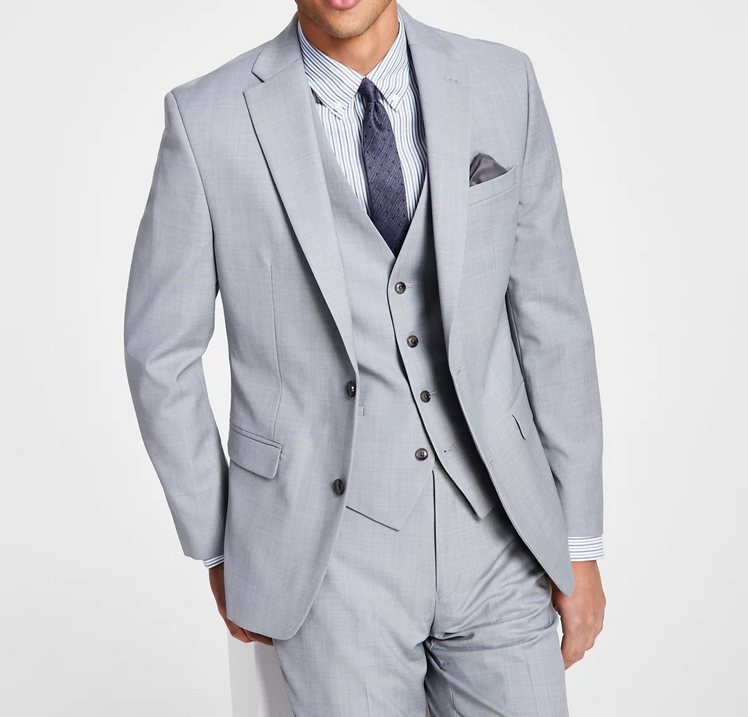 Bar III Men's Slim-Fit Wool Sharkskin Suit Jacket MSRP $425