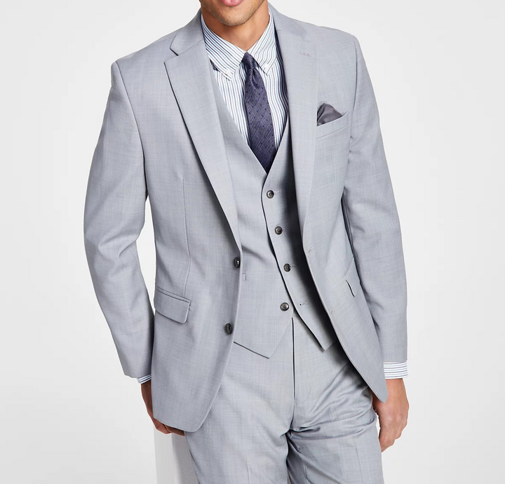 Bar III Men's Slim-Fit Wool Sharkskin Suit Jacket MSRP $425