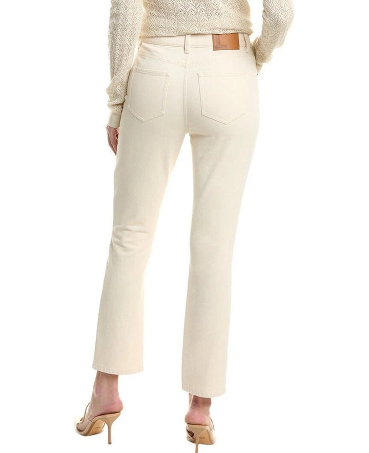 Lafayette 148 Cropped Straight-Leg Denim Jeans MSRP $498