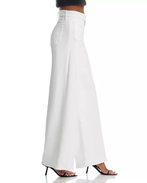 MOTHER High Rise Patch Pocket Wide Leg Jeans $238