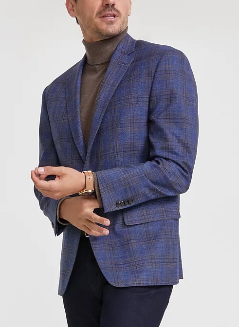 Michael Kors Men's Classic-Fit Plaid Sport Coat MSRP $295