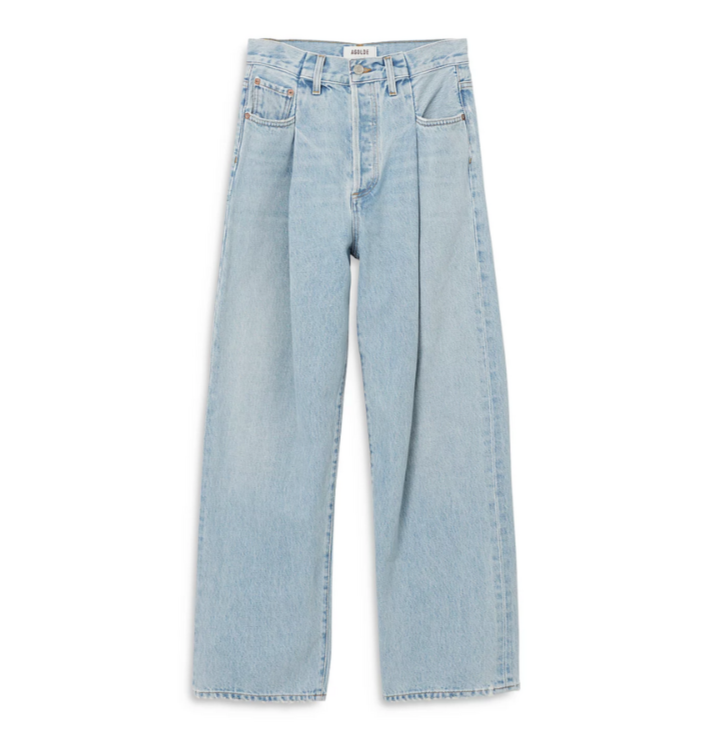 AGOLDE Fold Waistband High Rise Wide Leg Ankle Jeans MSRP $258