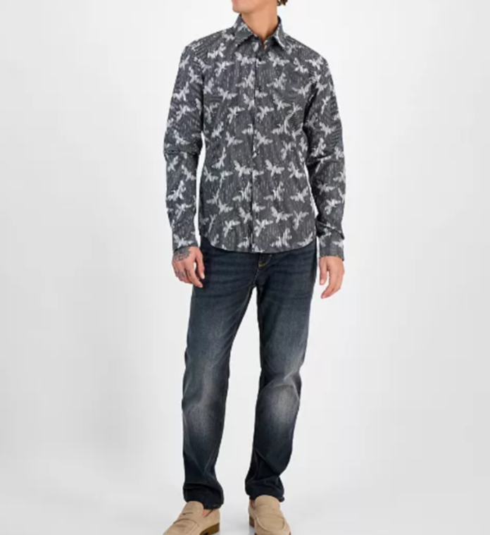 HUGO Ermo Slim Fit Casual Button Down Shirt MSRP $128