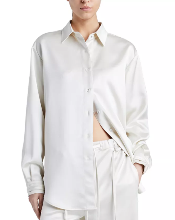 Proenza Schouler White Label Raven Satin Shirt MSRP $495