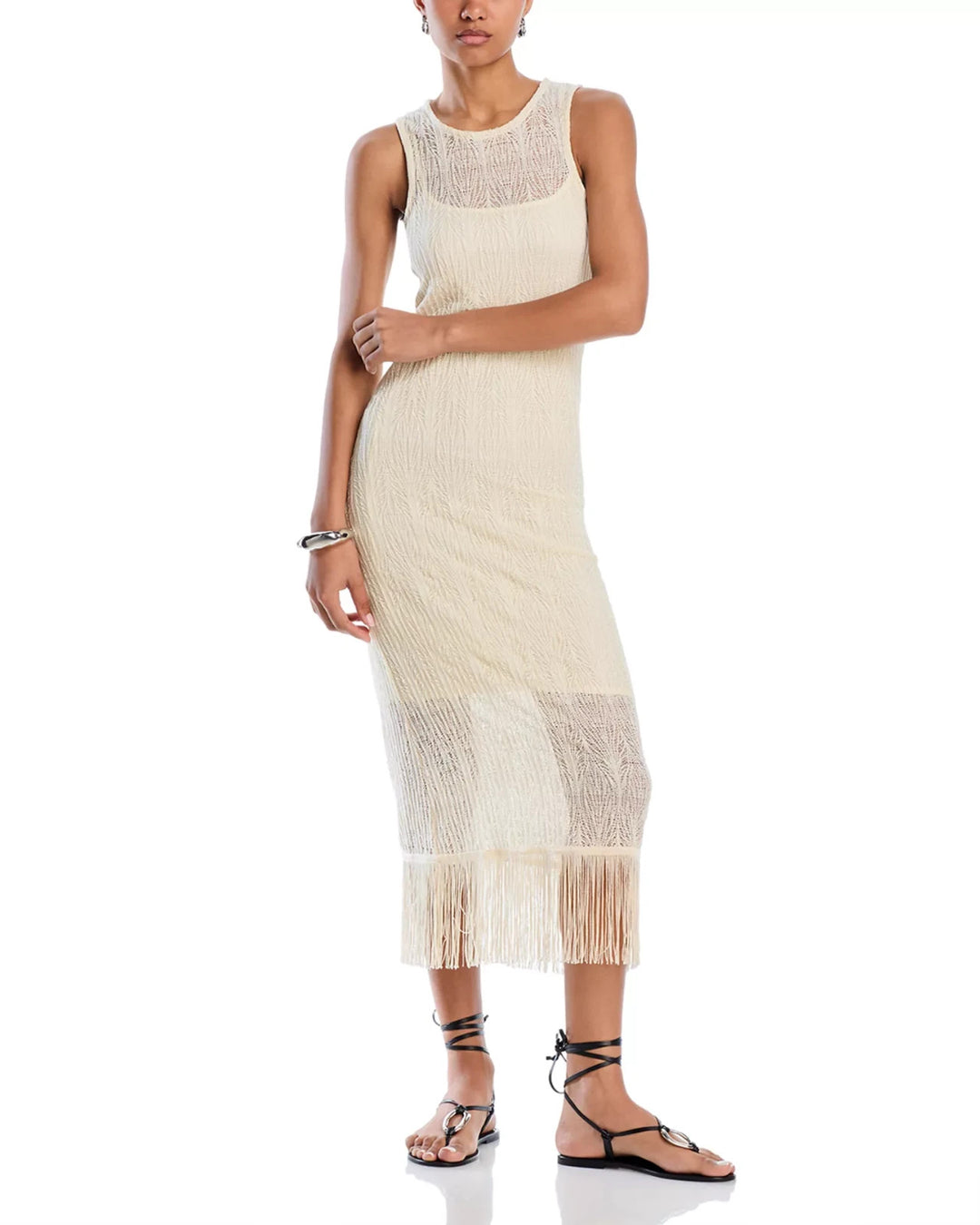Palmacea Amber Fringe Hem Swim Cover-Up Dress MSRP $175