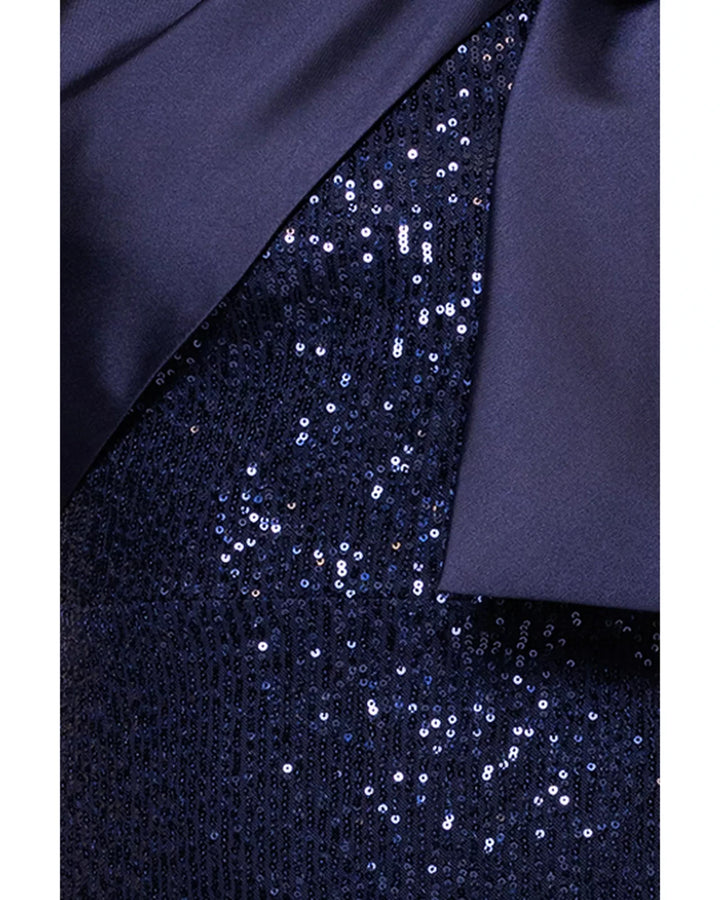AQUA Long Sequinned Bow Dress MSRP $288