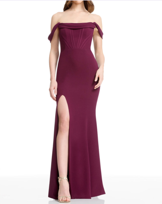 Dress the Population Melania Off-the-Shoulder Gown MSRP $248