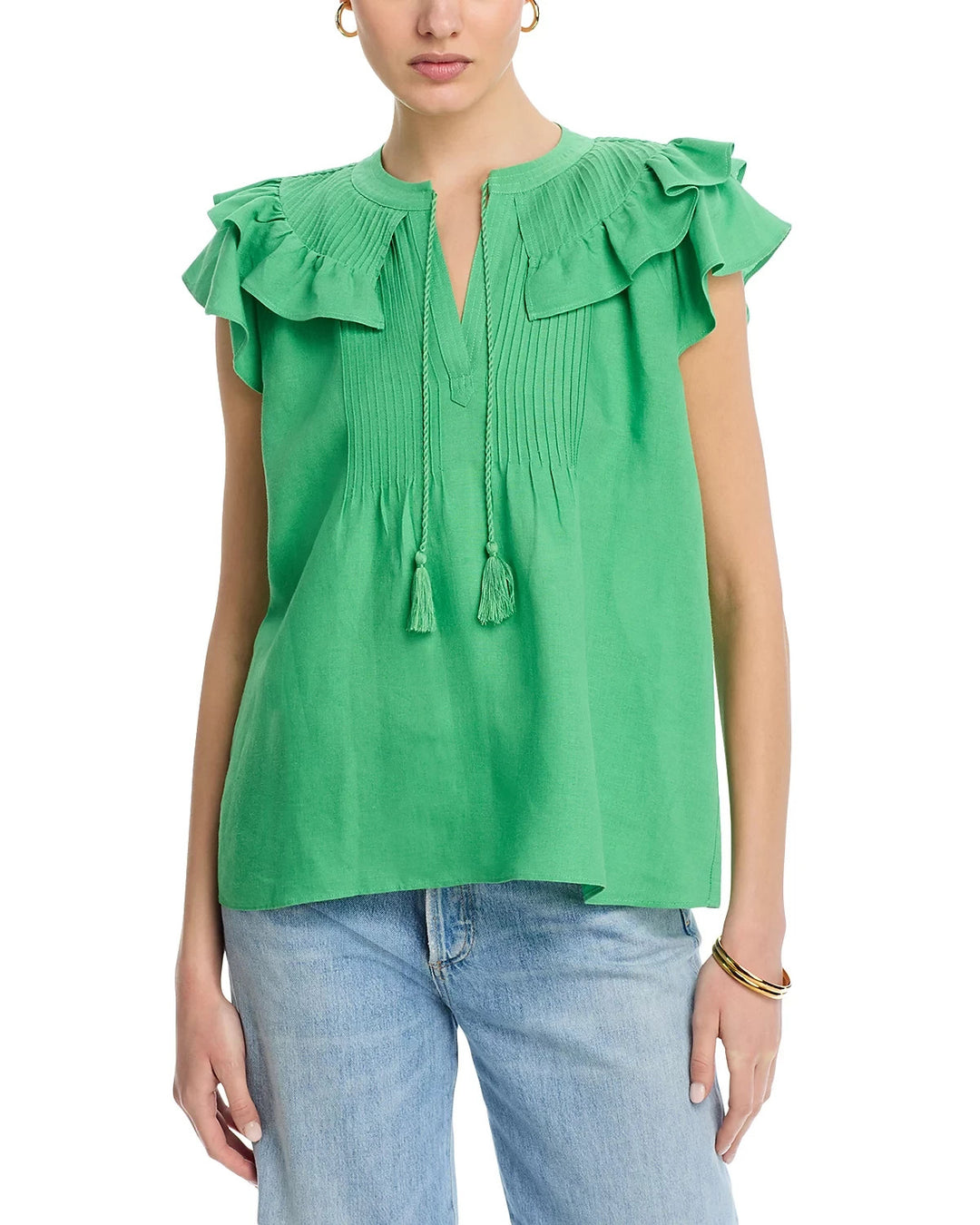 T Tahari Flutter Sleeve Blouse MSRP $88